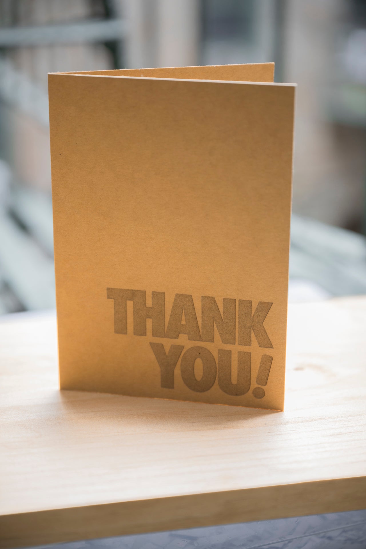 Premium laser etched thank you card