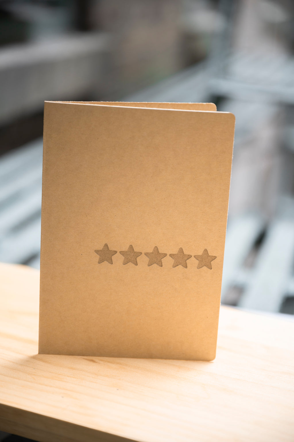 Laser etched five star greeting card