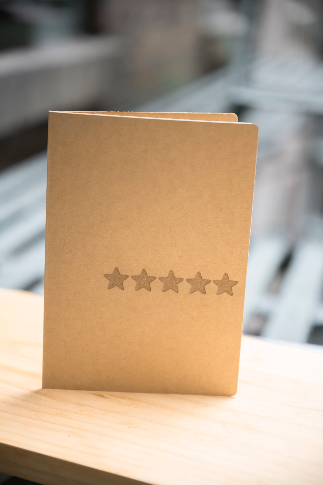 Laser etched five star greeting card